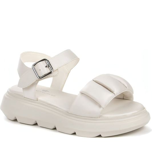 KEDDO girls beige casual open sandals | Vilbury London