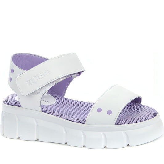 KEDDO girls white casual open sandals | Vilbury London