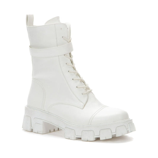 Keddo womens white casual closed booties | Vilbury London