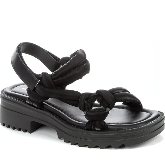 KEDDO womens black casual open sandals | Vilbury London