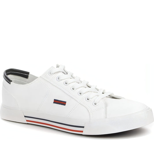 KEDDO mens white casual closed sport shoe | Vilbury London