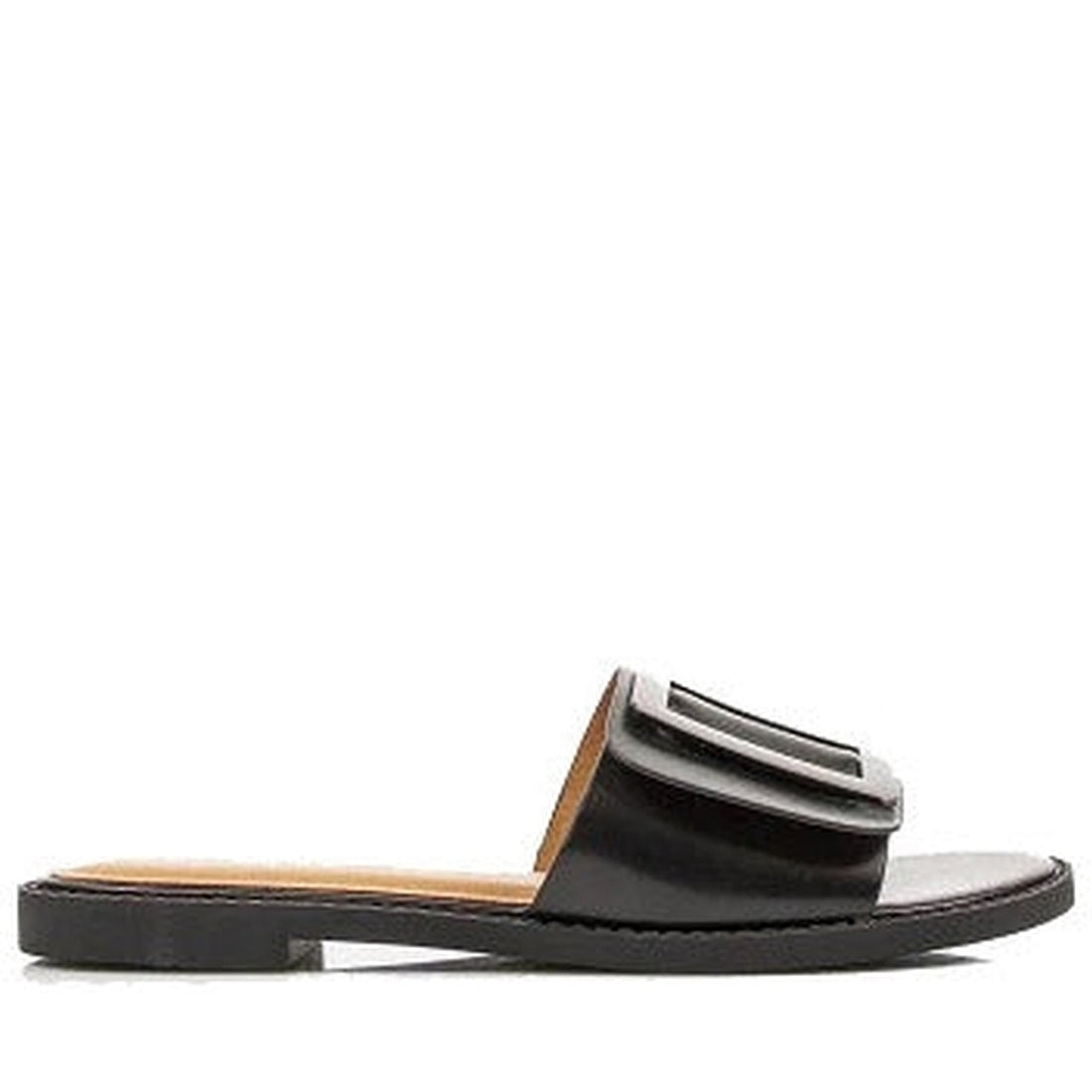 Betsy Womens black casual open slippers | Vilbury London