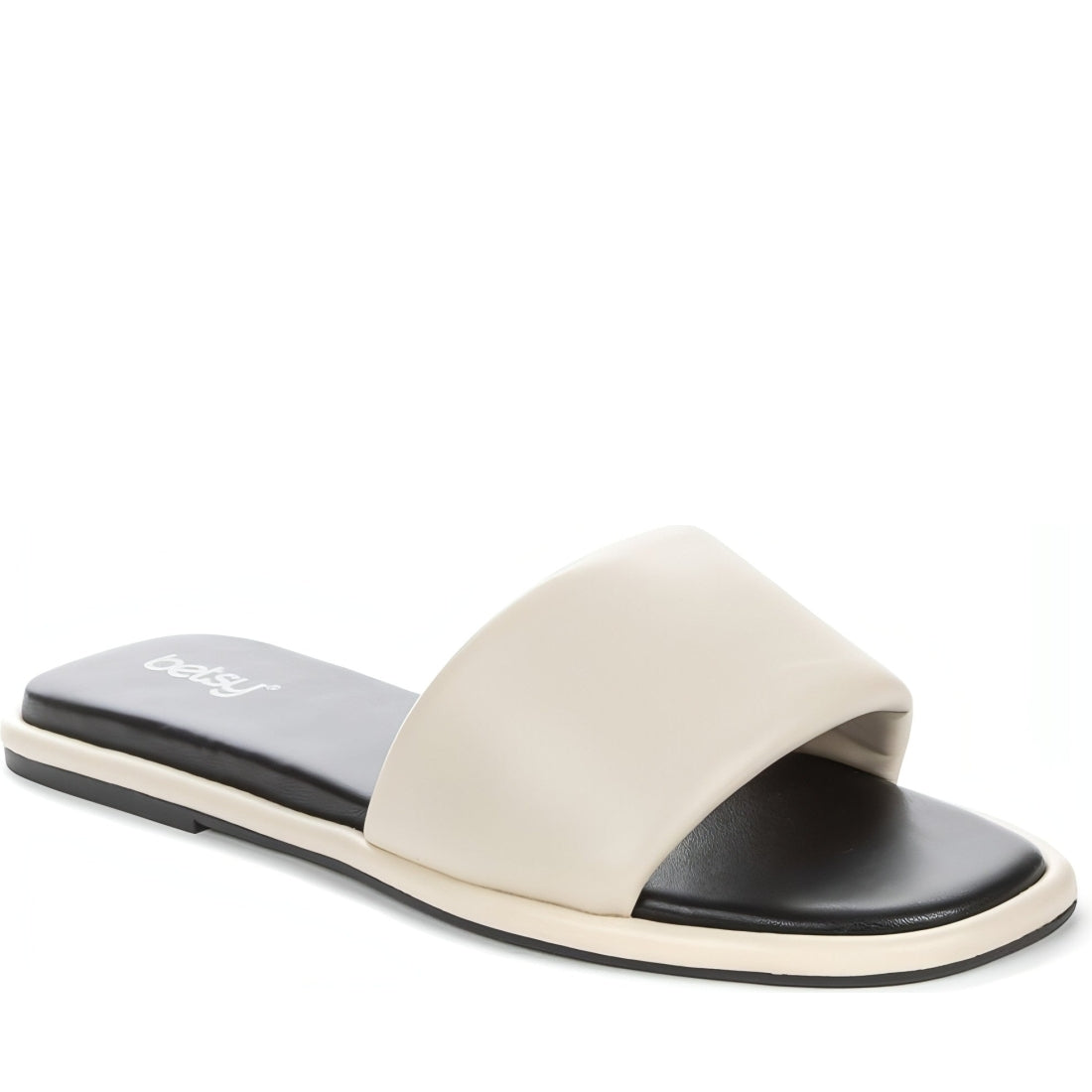 BETSY womens beige casual open slippers | Vilbury London