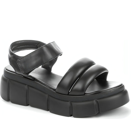 BETSY womens black casual open sandals | Vilbury London