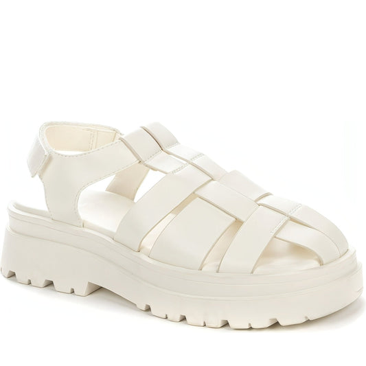 BETSY womens white casual open sandals | Vilbury London