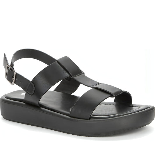 BETSY womens black casual open sandals | Vilbury London