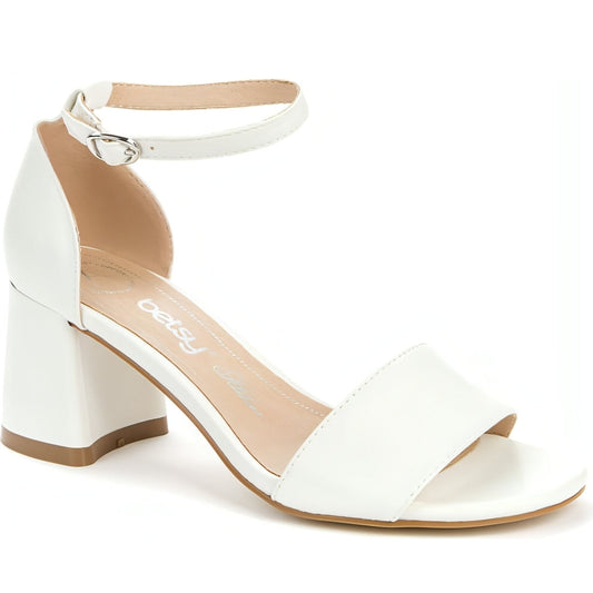 BETSY womens white elegant part-open sandals | Vilbury London
