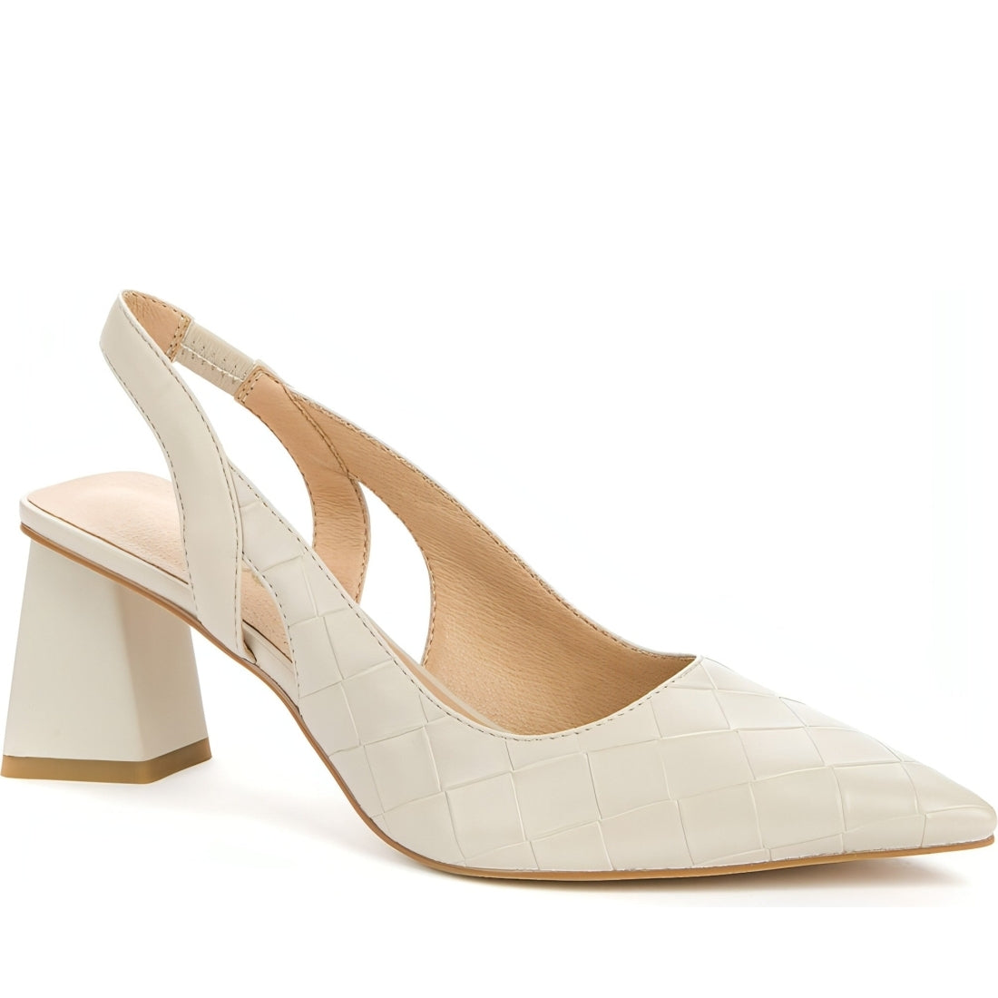 BETSY womens beige elegant part-open sandals | Vilbury London