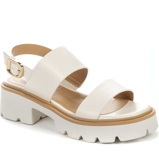 BETSY womens beige casual open sandals | Vilbury London