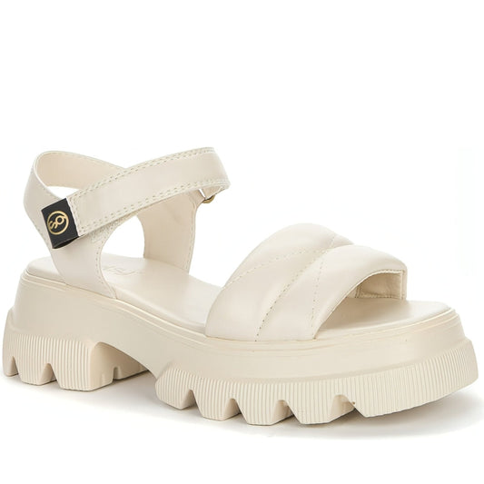 BETSY girls beige casual open sandals | Vilbury London