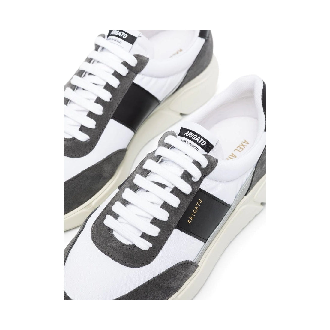 AXEL ARIGATO mens dark grey, white, black genesis vintage runner shoe | Vilbury London