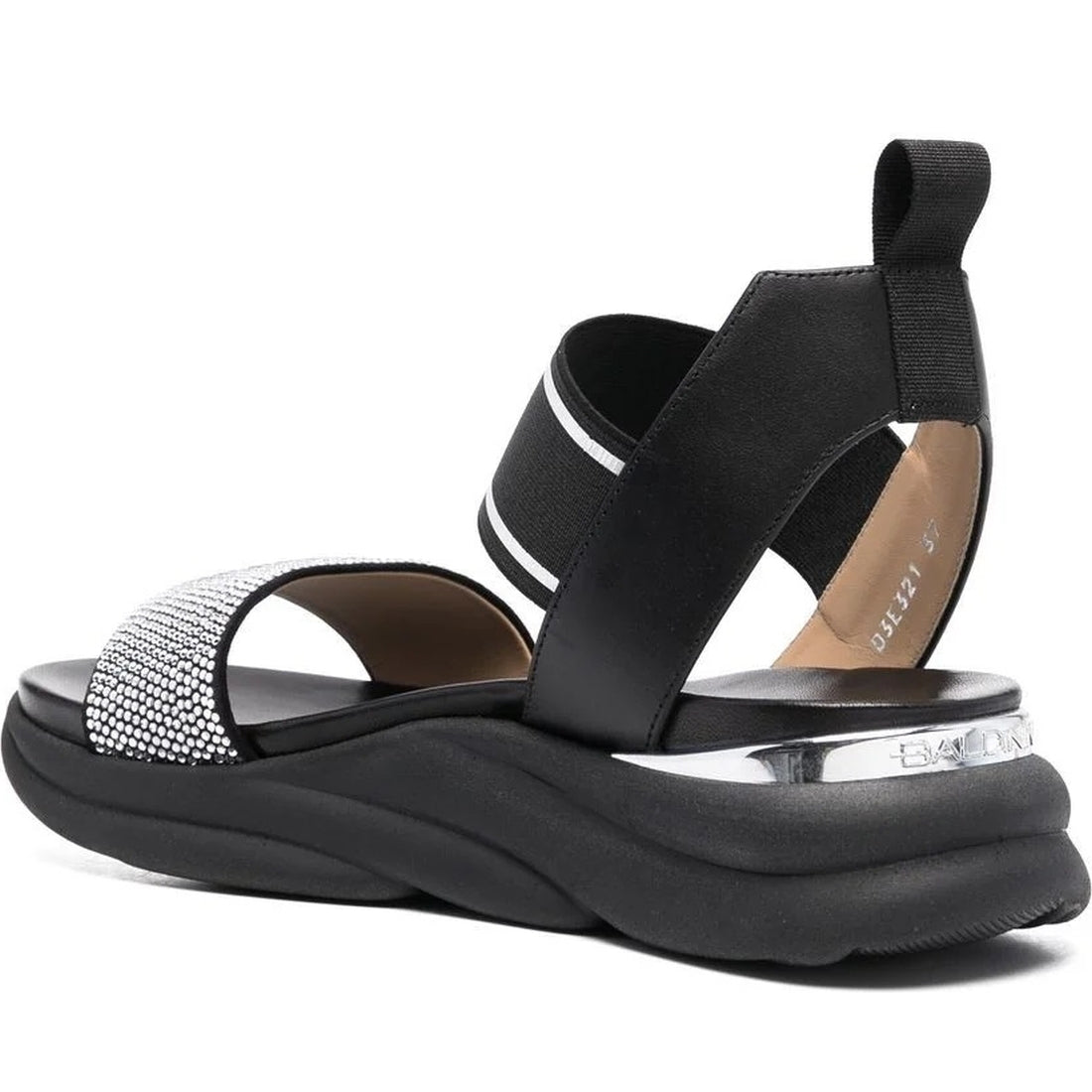 Baldinini womens nero nero flat woman sandals | Vilbury London