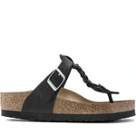 Birkenstock womens black gizeh braided slippers | Vilbury London