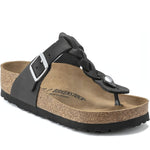 Birkenstock womens black gizeh braided slippers | Vilbury London