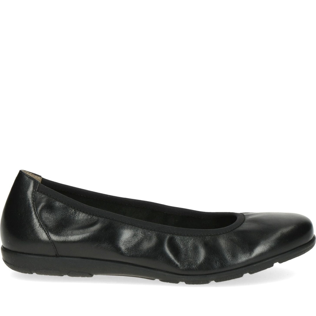 Caprice womens black nappa casual closed ballerinas | Vilbury London