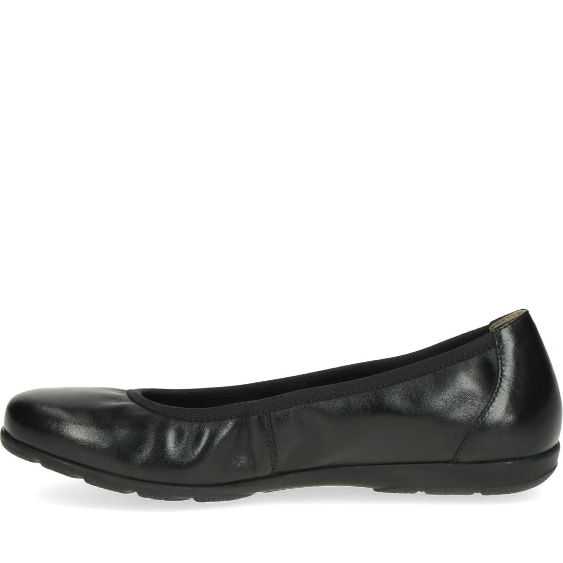 Caprice womens black nappa casual closed ballerinas | Vilbury London