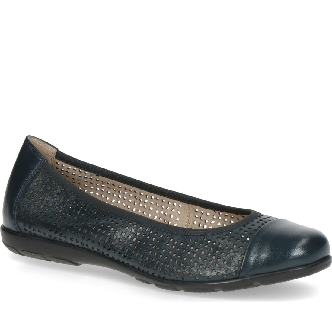 Caprice womens ocean nappa casual closed ballerinas | Vilbury London