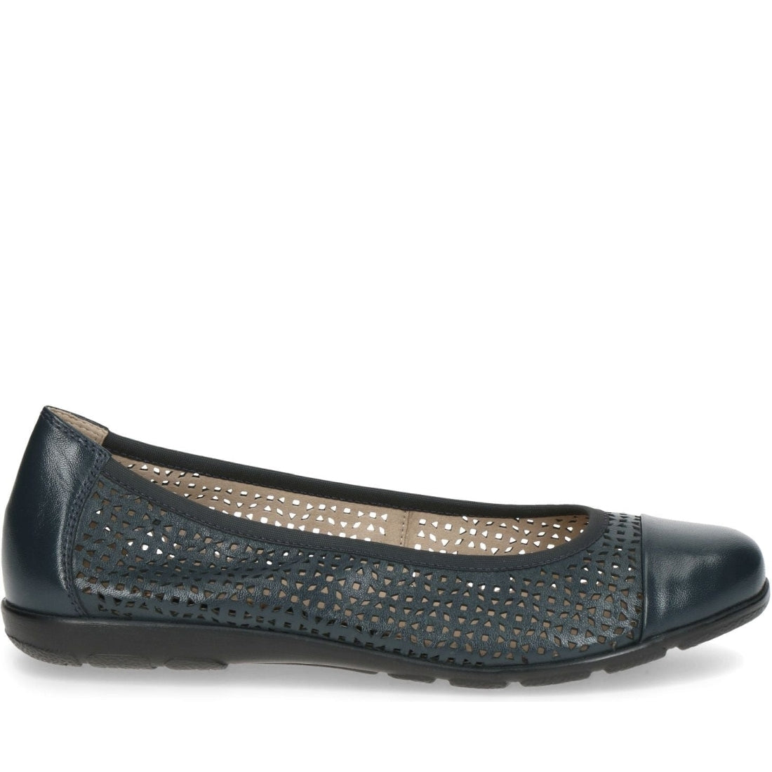 Caprice womens ocean nappa casual closed ballerinas | Vilbury London