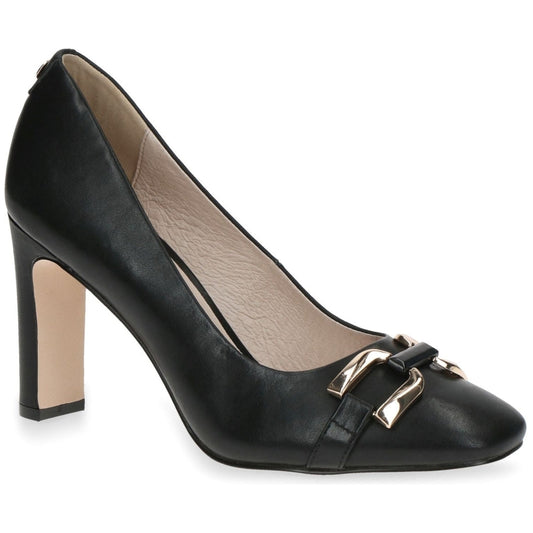 Caprice womens black nappa elegant closed pumps | Vilbury London