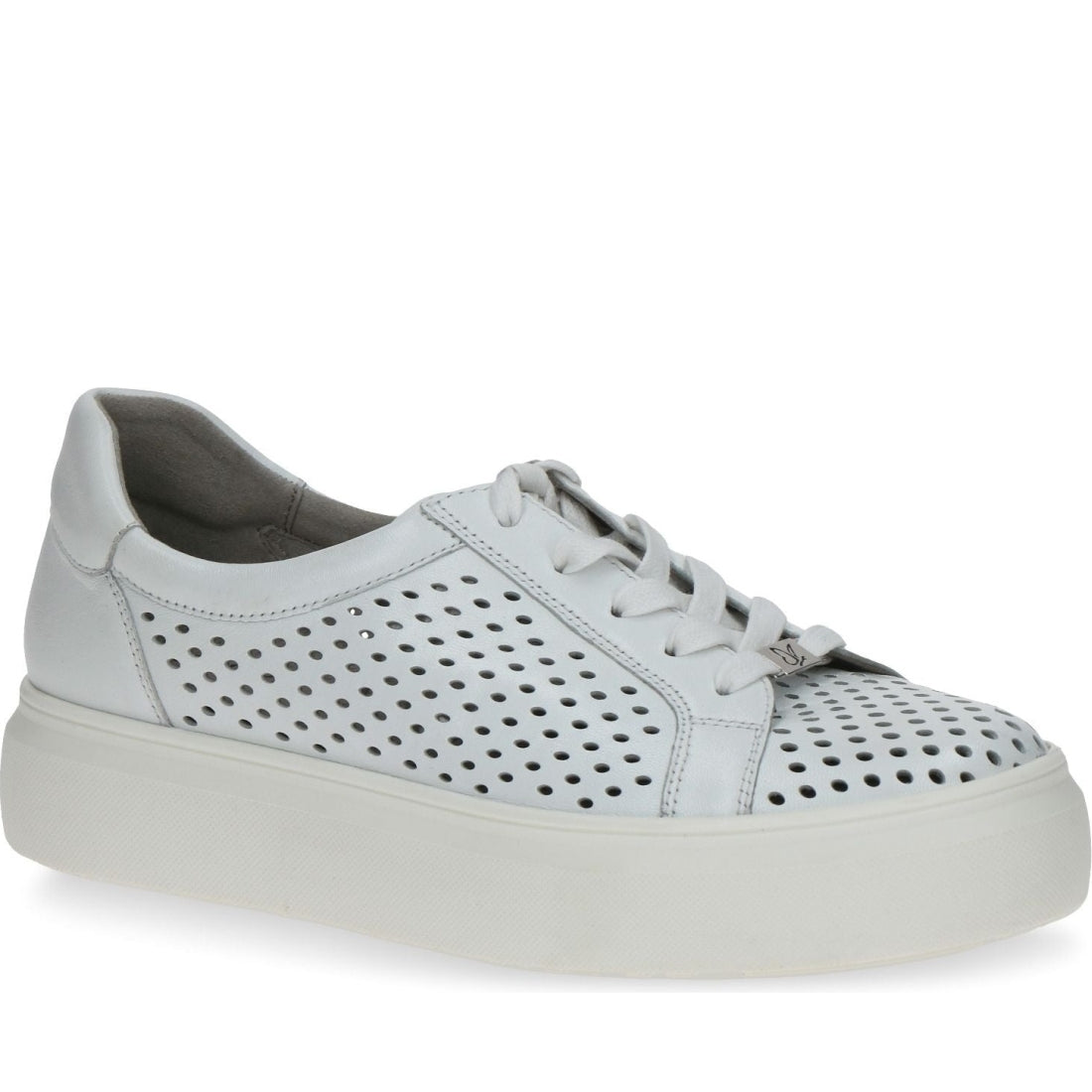 Caprice womens white softnap casual closed sport shoe | Vilbury London