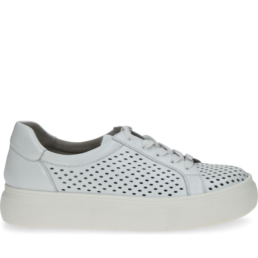 Caprice womens white softnap casual closed sport shoe | Vilbury London