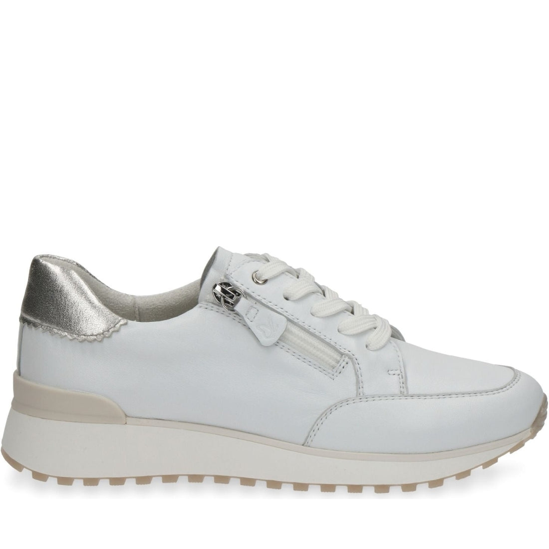 Caprice womens white softnap casual closed sport shoe | Vilbury London