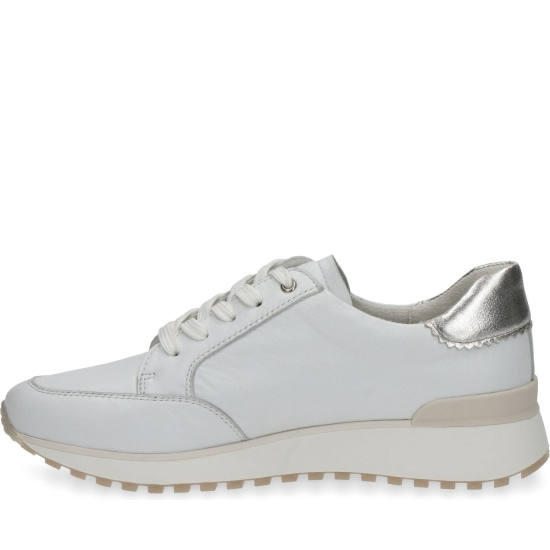 Caprice womens white softnap casual closed sport shoe | Vilbury London