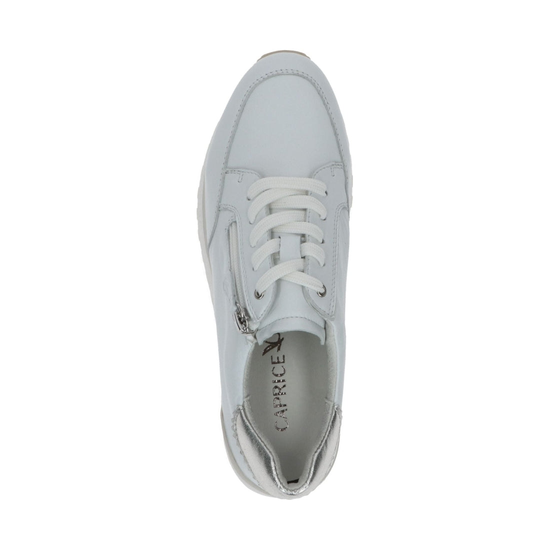 Caprice womens white softnap casual closed sport shoe | Vilbury London