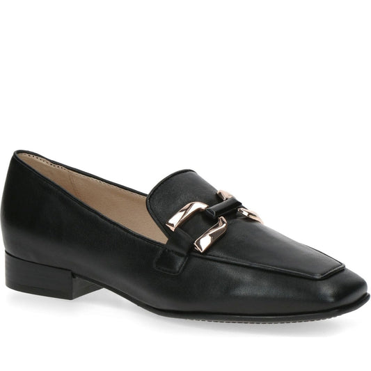 Caprice womens black softnap casual closed loafers | Vilbury London