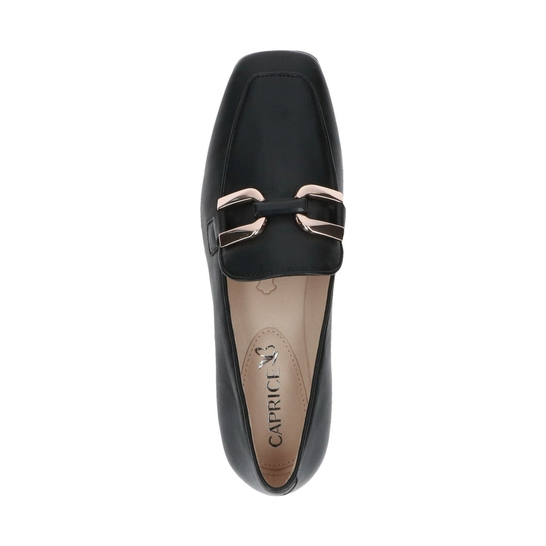 Caprice womens black softnap casual closed loafers | Vilbury London