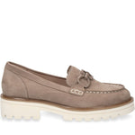 Caprice womens mud nubuc casual closed loafers | Vilbury London