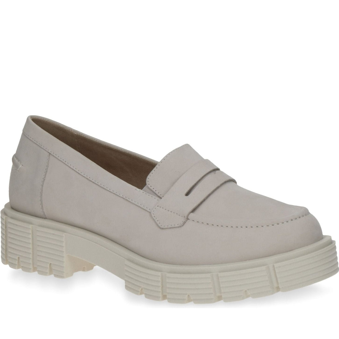 Caprice womens snow nubuc casual closed loafers | Vilbury London