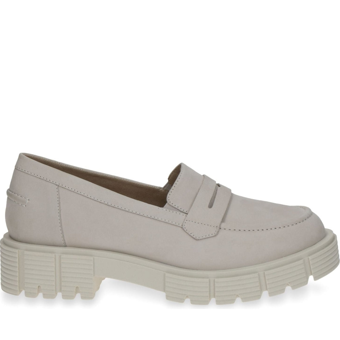 Caprice womens snow nubuc casual closed loafers | Vilbury London