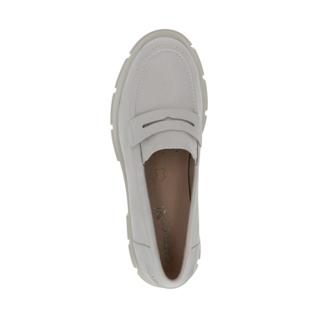 Caprice womens snow nubuc casual closed loafers | Vilbury London