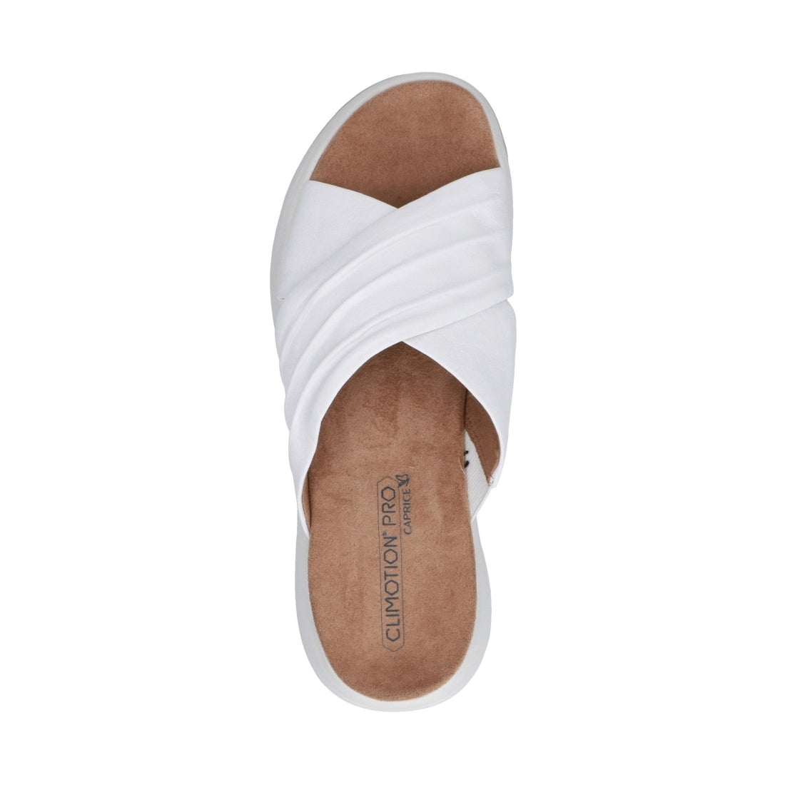 Caprice Womens white casual open slippers | Vilbury London
