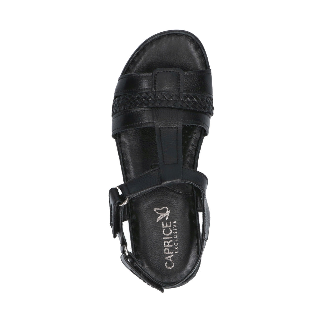 Caprice Womens black casual open sandals | Vilbury London