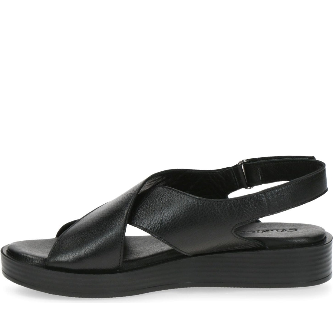 Caprice womens black casual open sandals | Vilbury London