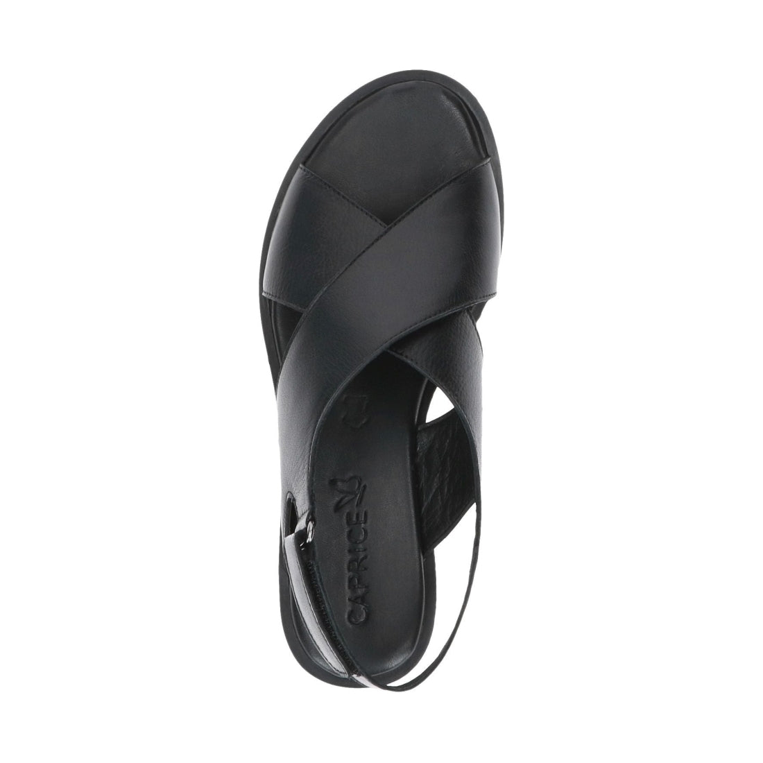 Caprice womens black casual open sandals | Vilbury London