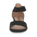Caprice womens black suede elegant open sandals | Vilbury London