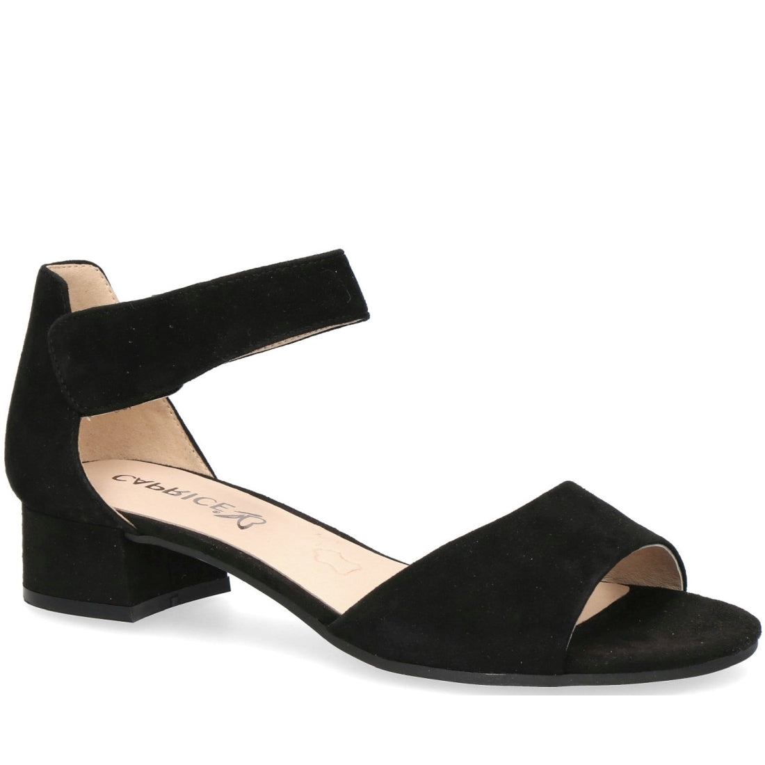 Caprice Womens black elegant open sandals | Vilbury London
