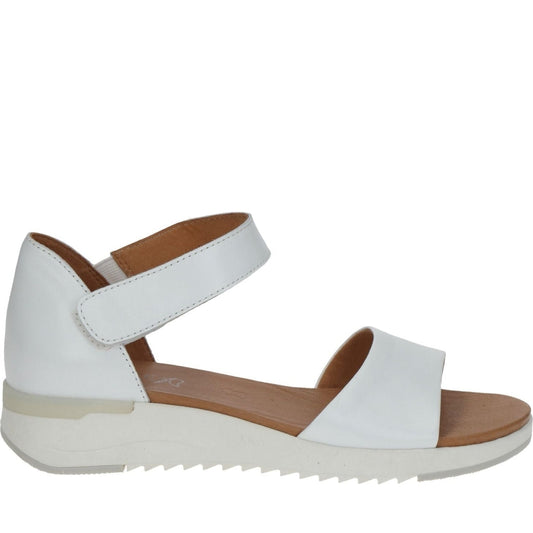 Caprice womens white nappa casual open sandals | Vilbury London