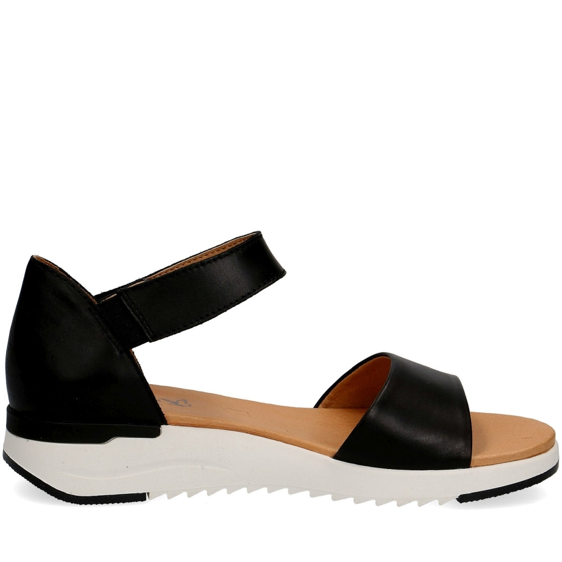 Caprice Womens black casual open sandals | Vilbury London