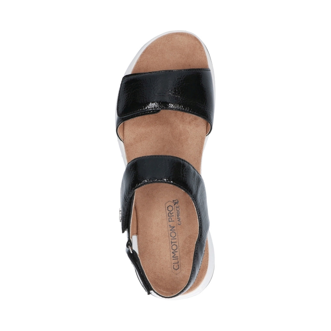 Caprice Womens black casual open sandals | Vilbury London