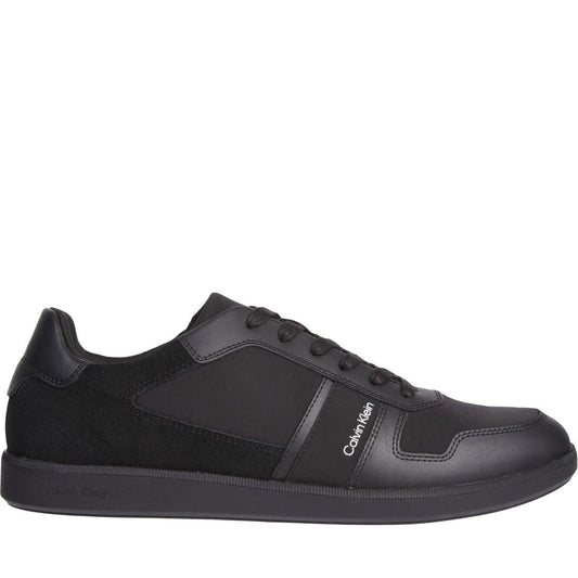 Calvin Klein mens triple black low top lace up mix sport shoe | Vilbury London