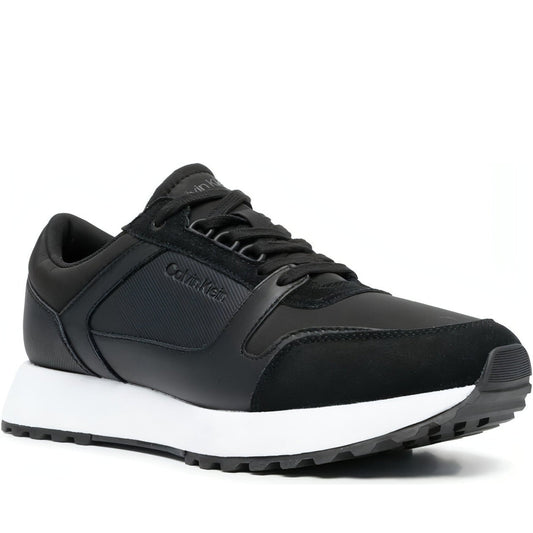 CALVIN KLEIN mens black low top lace up mix | Vilbury London