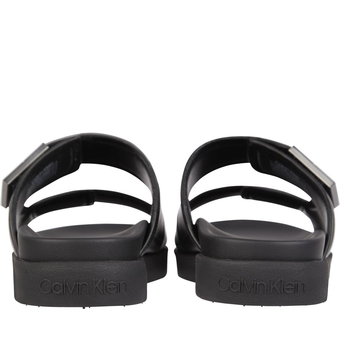 Calvin Klein mens ck black double strap sandal | Vilbury London