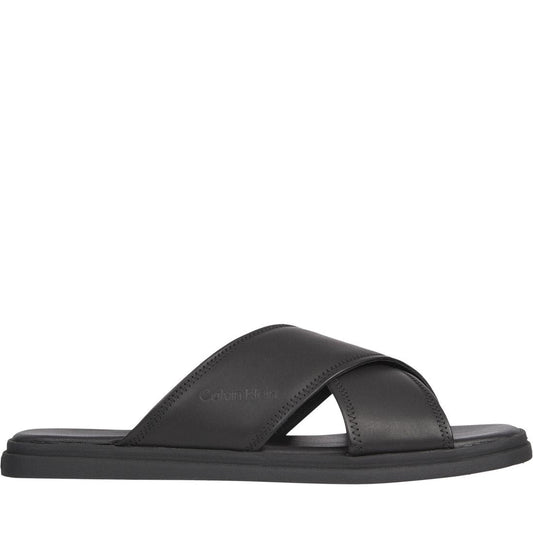 Calvin Klein mens ck black criss cross sandal | Vilbury London