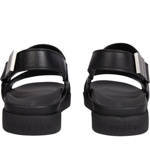 Calvin Klein mens black mono jacquard back strap sandal | Vilbury London