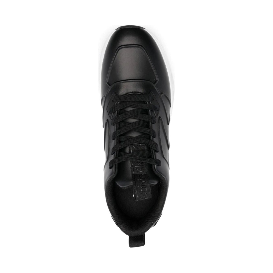 CALVIN KLEIN mens black low top lace up lth hf | Vilbury London