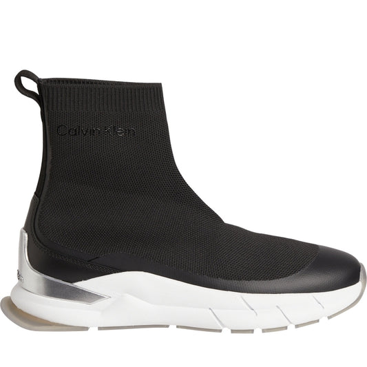 Calvin Klein womens Black sock boot - knit | Vilbury London